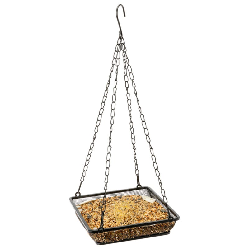 WOSIBO Hanging Feeder Seed Tray, Platform Metal Mesh , Outdoor Garden Decoration for Wild Backyard Attracting Birds - Image 1
